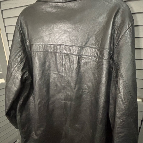 Wilsons Leather Vintage Button Up Black Leather Jacket Men’s Size Medium - Picture 9 of 14